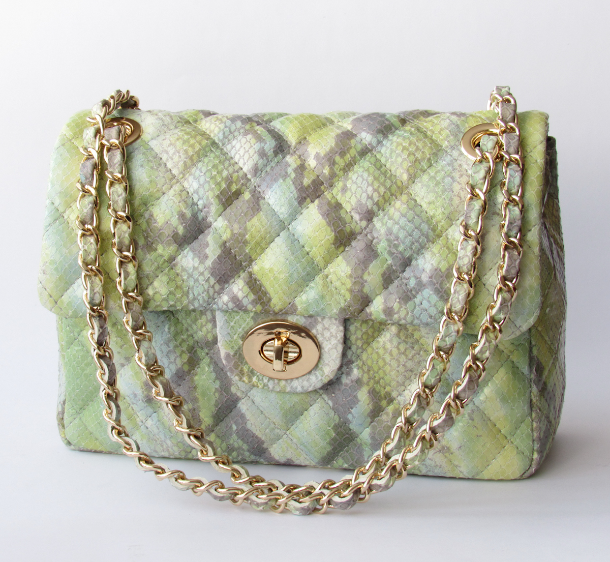 Сумка стьогана з принтом Пітон